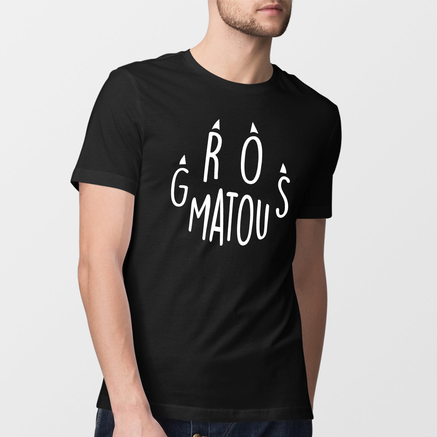 T-Shirt Homme Gros matou Noir