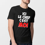 T-Shirt Homme Ici le chef c'est moi Noir