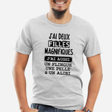 T-Shirt Homme J'ai deux filles magnifiques Gris