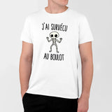 T-Shirt Homme J'ai survécu au boulot Blanc