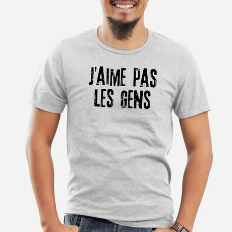 T-Shirt Homme J'aime pas les gens Gris