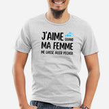 T-Shirt Homme J'aime quand ma femme me laisse aller pêcher Gris