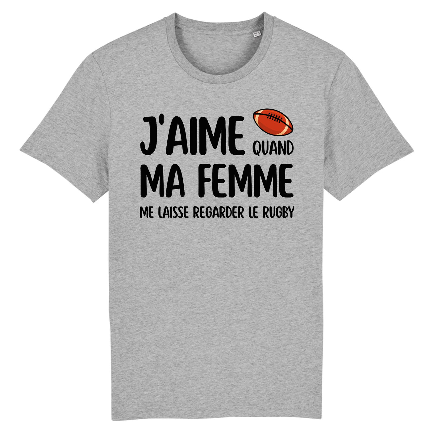 T-Shirt Homme J'aime quand ma femme me laisse regarder le rugby 