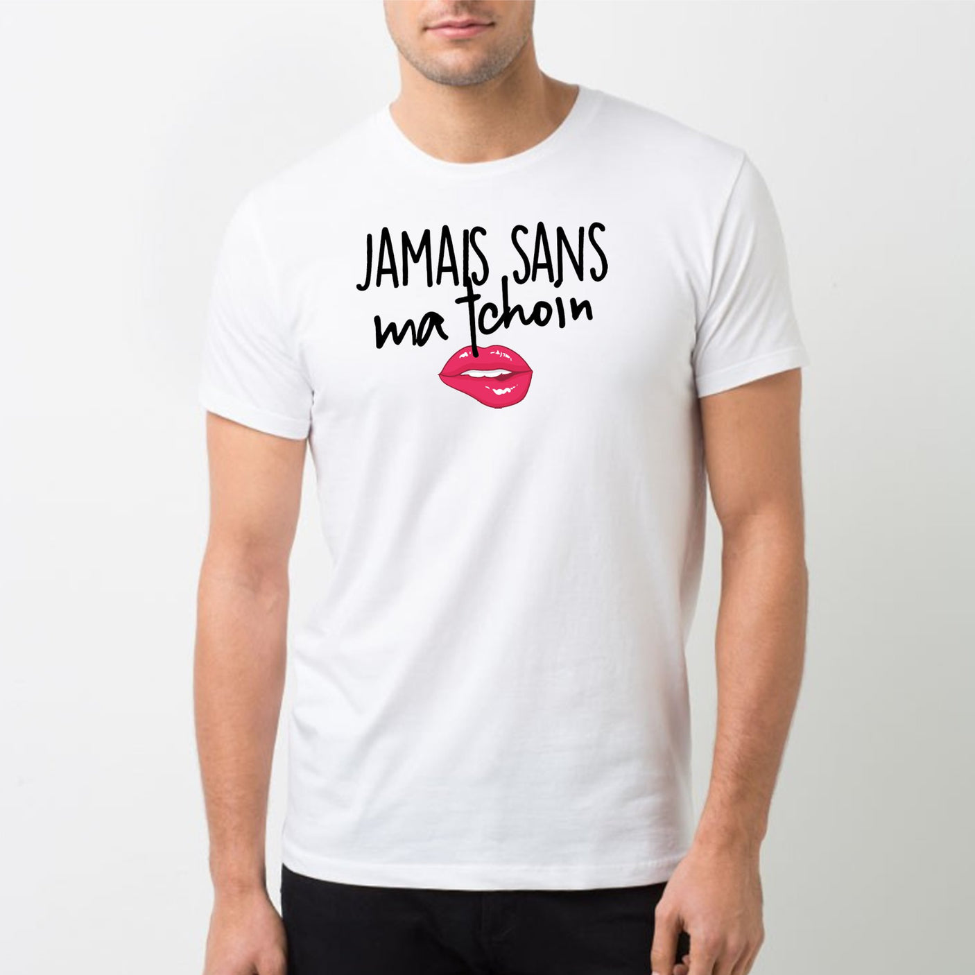 T-Shirt Homme Jamais sans ma tchoin Blanc