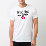 T-Shirt Homme Jamais sans ma tchoin Blanc