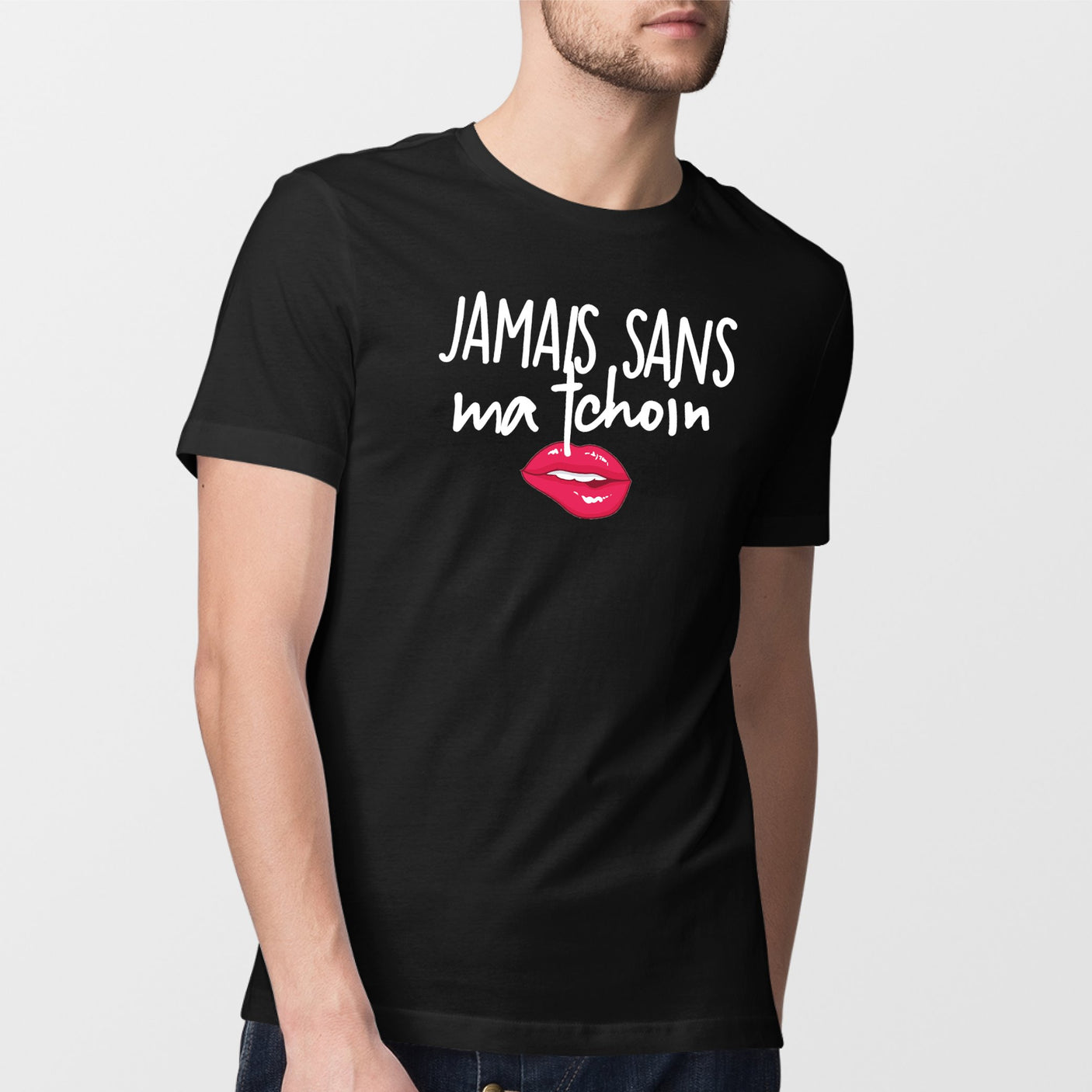 T-Shirt Homme Jamais sans ma tchoin Noir