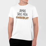 T-Shirt Homme Jamais sans mon chocolat Blanc