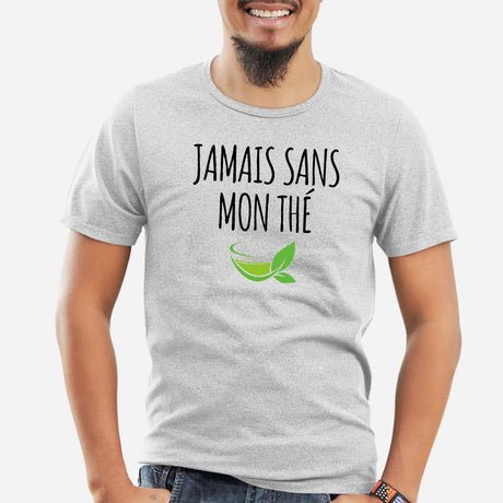 T-Shirt Homme Jamais sans mon thé Gris