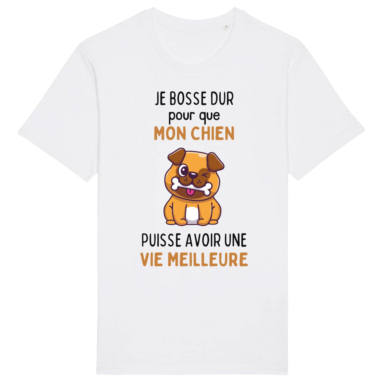 T-Shirt Homme Je bosse dur pour mon chien 