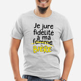 T-Shirt Homme Je jure fidélité à ma bière Gris