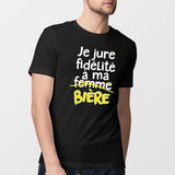 T-Shirt Homme Je jure fidélité à ma bière Noir