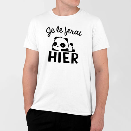 T-Shirt Homme Je le ferai hier Blanc