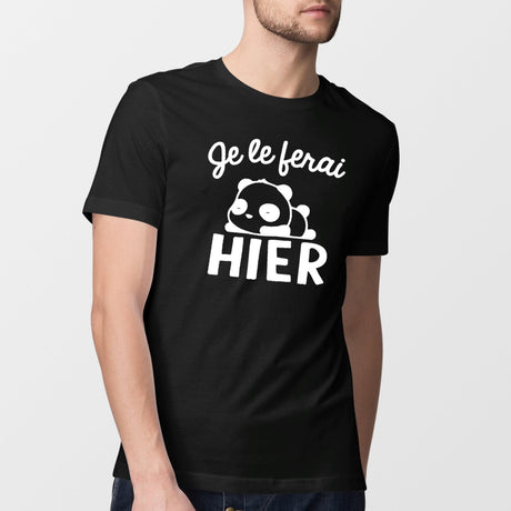 T-Shirt Homme Je le ferai hier Noir