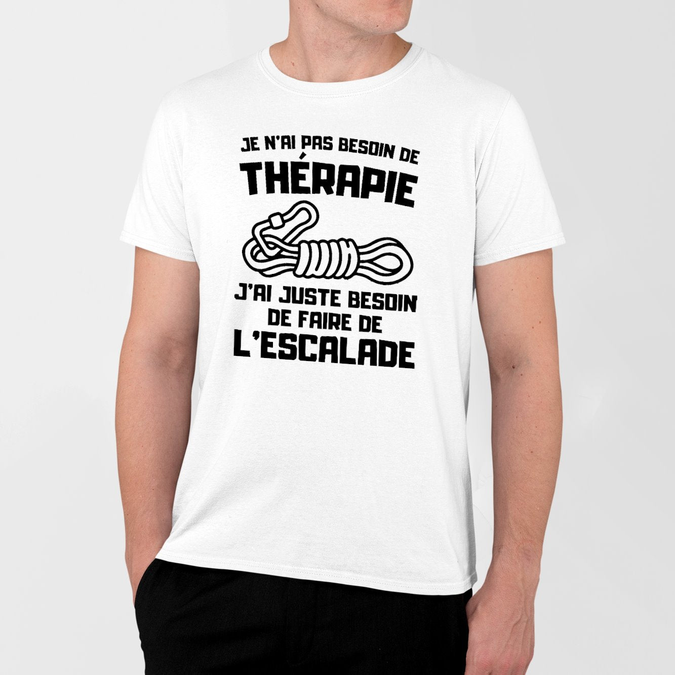 T-Shirt Homme Je n'ai pas besoin de thérapie juste d'escalade Blanc