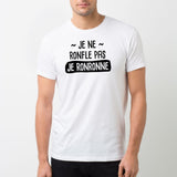 T-Shirt Homme Je ne ronfle pas je ronronne Blanc