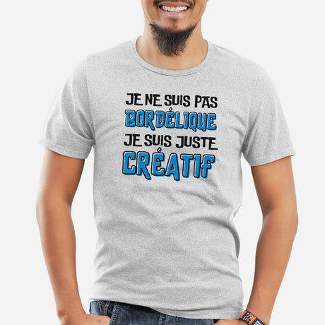 T-Shirt Homme Je ne suis pas bordélique je suis créatif Gris