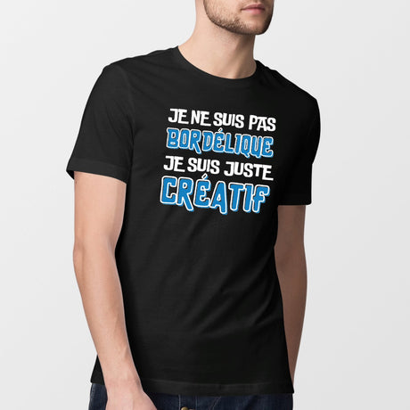 T-Shirt Homme Je ne suis pas bordélique je suis créatif Noir