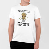 T-Shirt Homme Je s'appelle Groot Blanc