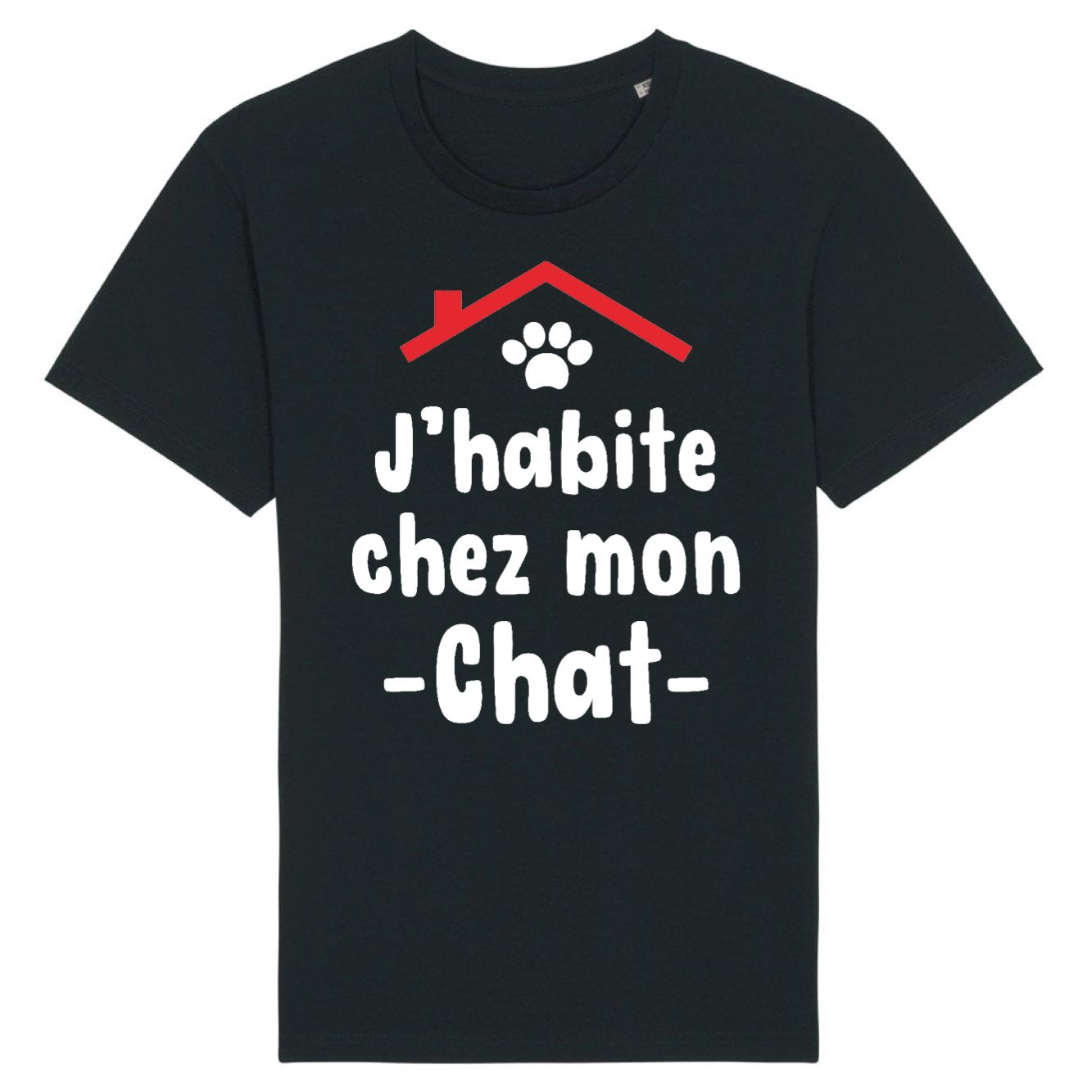 T-Shirt Homme J'habite chez mon chat 