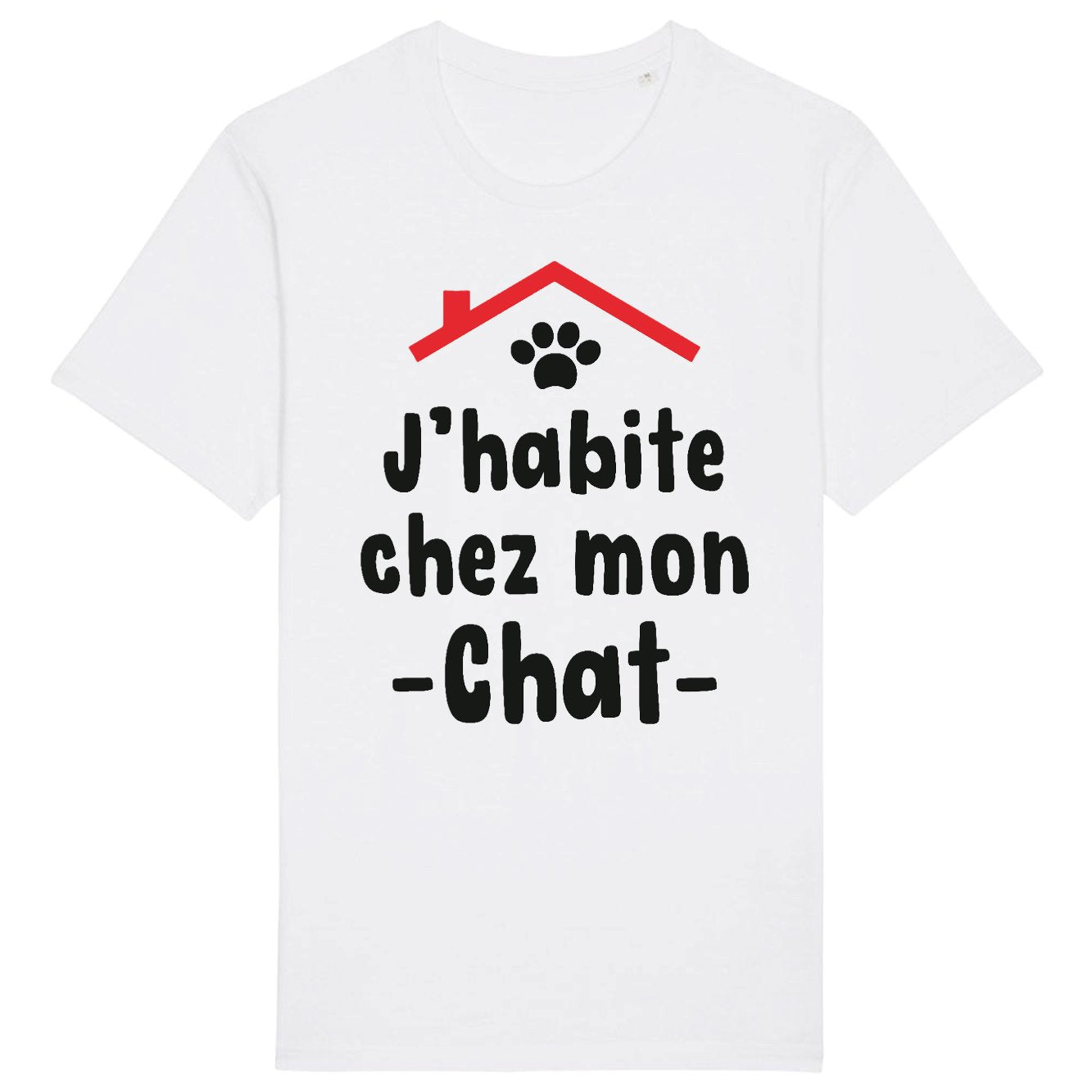 T-Shirt Homme J'habite chez mon chat 