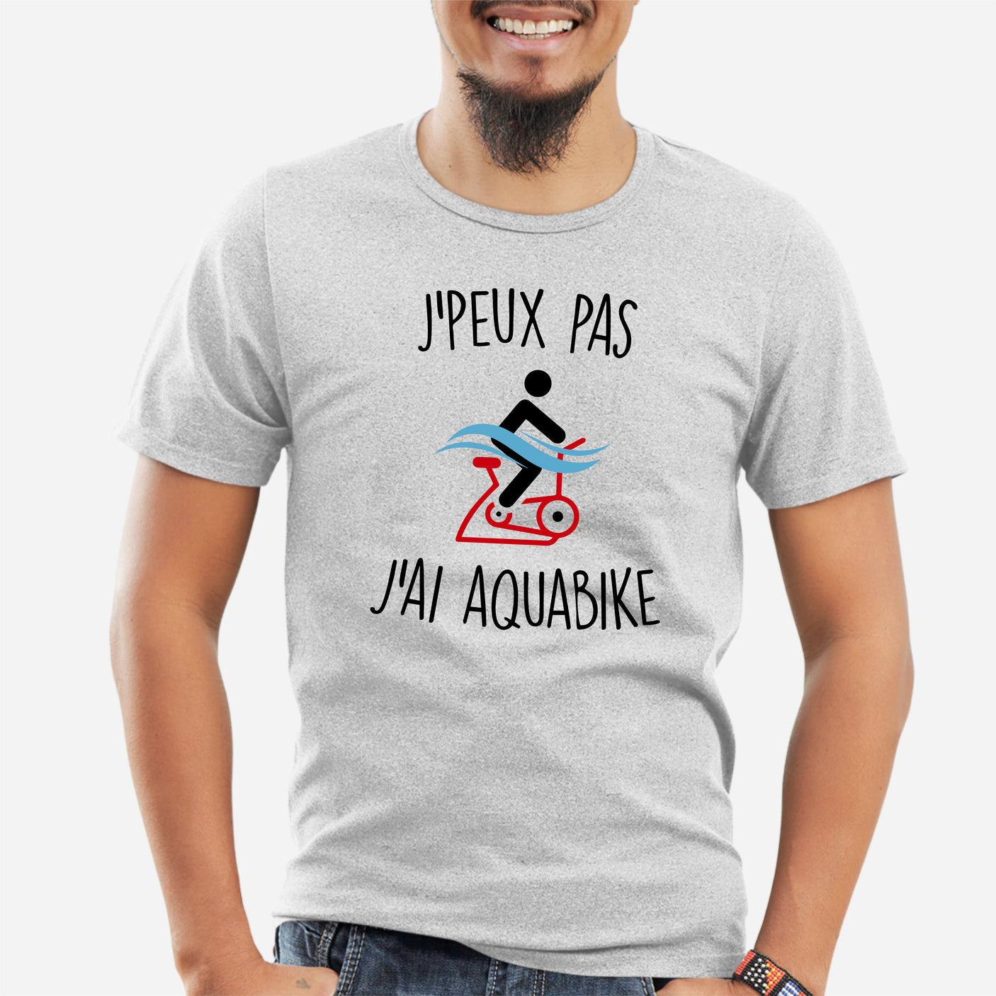 T-Shirt Homme J'peux pas j'ai aquabike Gris