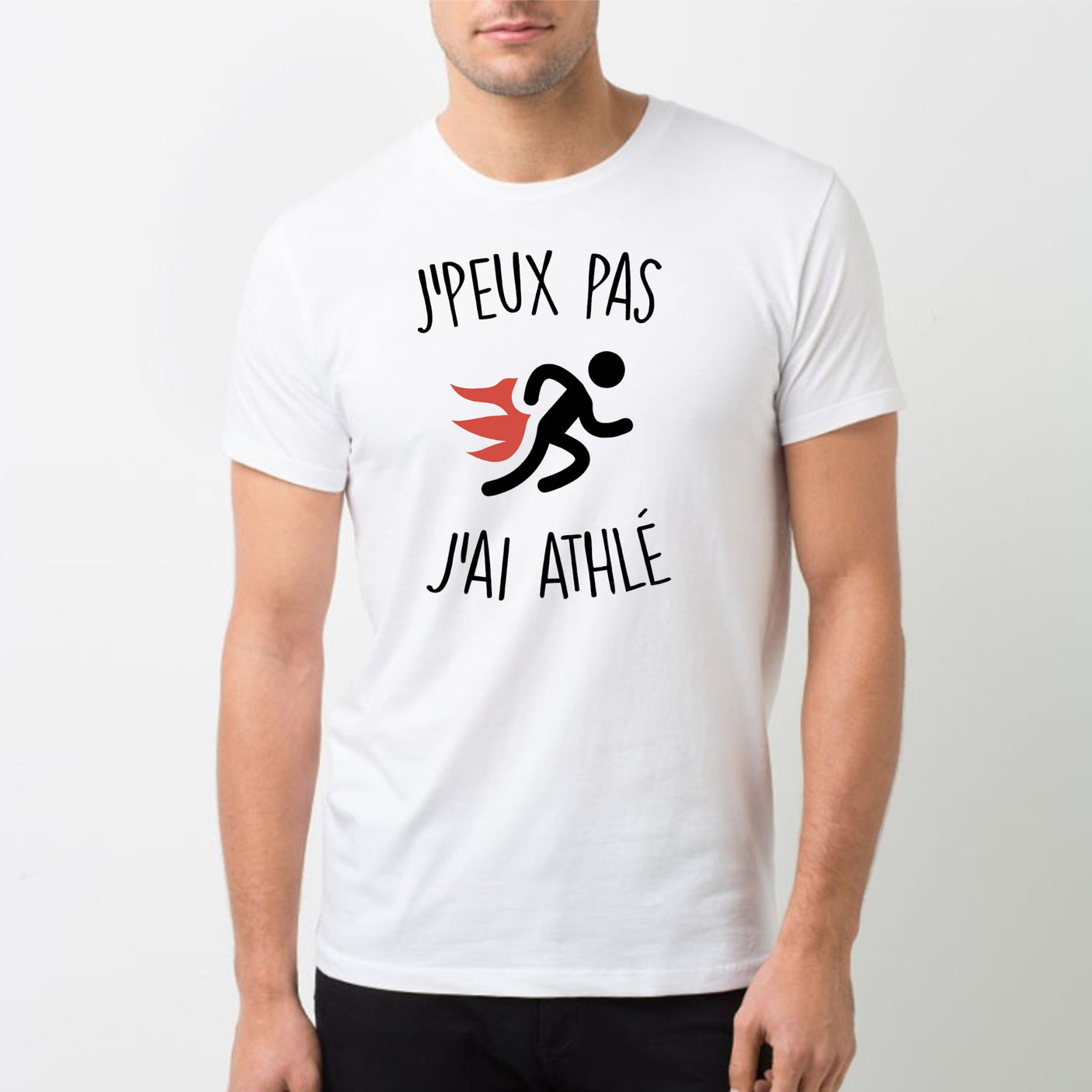 T-Shirt Homme J'peux pas j'ai athlé Blanc