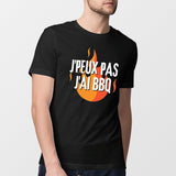 T-Shirt Homme J'peux pas j'ai barbecue Noir