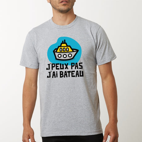 T-Shirt Homme J'peux pas j'ai bateau Gris