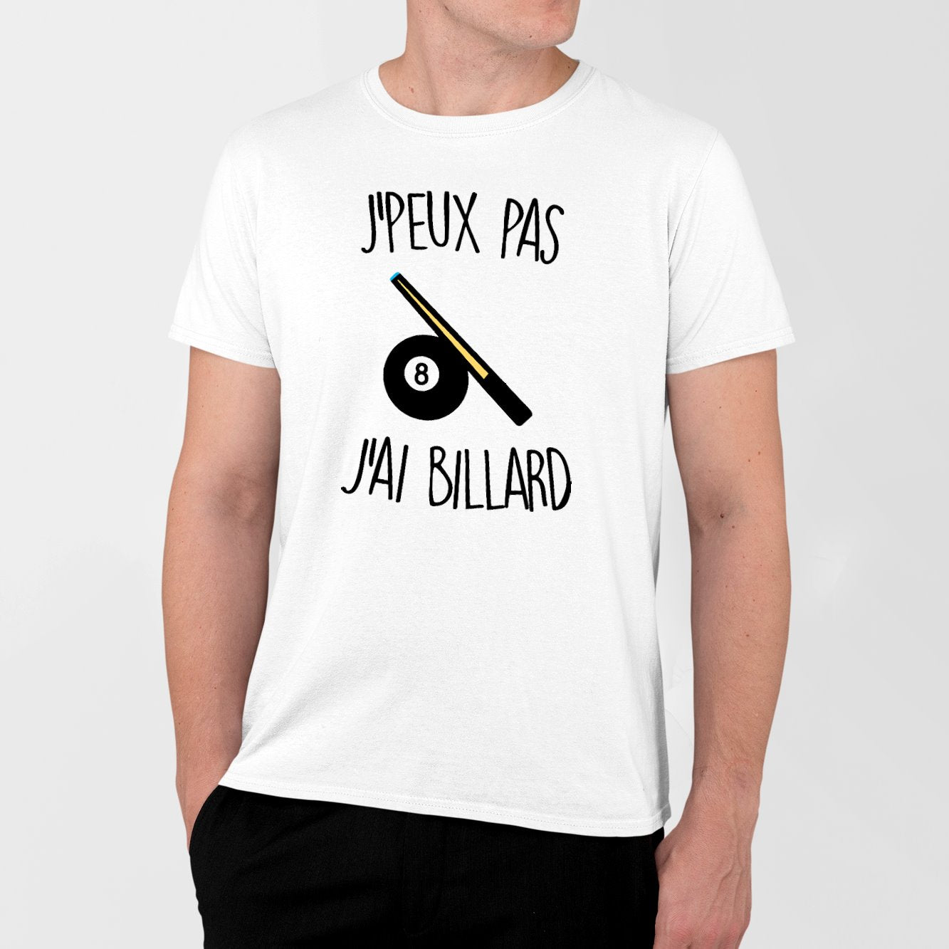 T-Shirt Homme J'peux pas j'ai billard Blanc