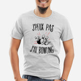 T-Shirt Homme J'peux pas j'ai bowling Gris