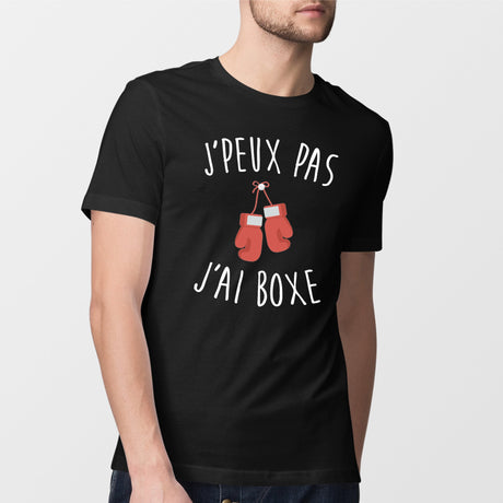 T-Shirt Homme J'peux pas j'ai boxe Noir