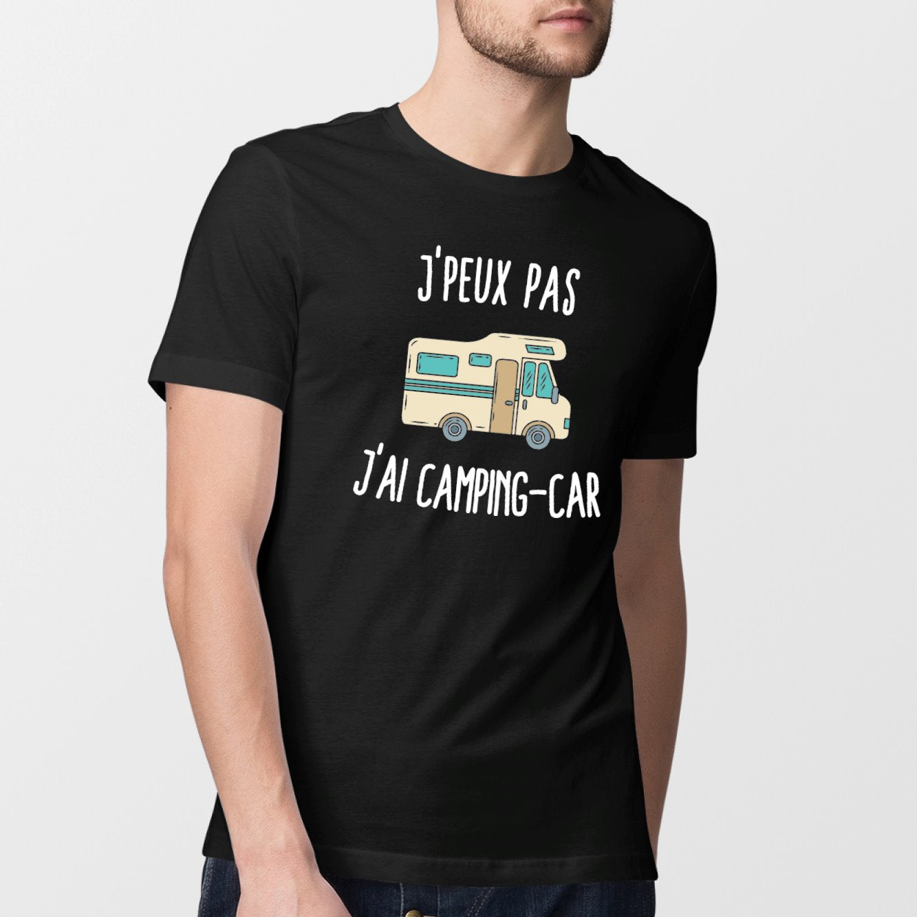 T-Shirt Homme J'peux pas j'ai camping-car Noir