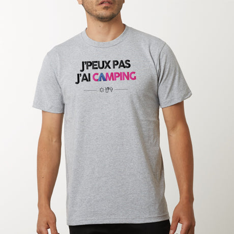 T-Shirt Homme J'peux pas j'ai camping Gris