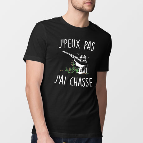 T-Shirt Homme J'peux pas j'ai chasse Noir