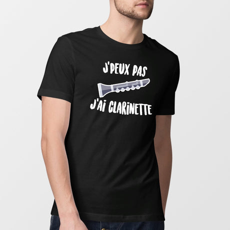 T-Shirt Homme J'peux pas j'ai clarinette Noir