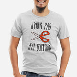 T-Shirt Homme J'peux pas j'ai coiffeur Gris