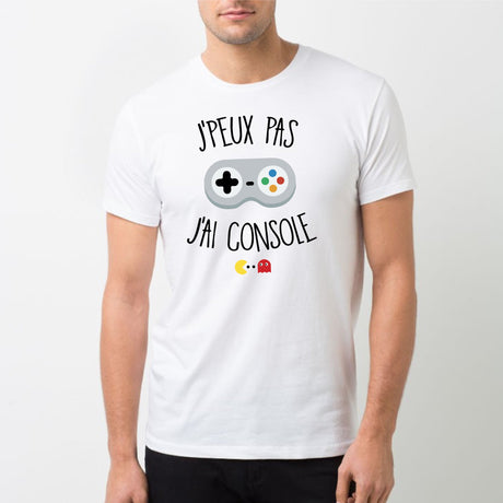 T-Shirt Homme J'peux pas j'ai console Blanc