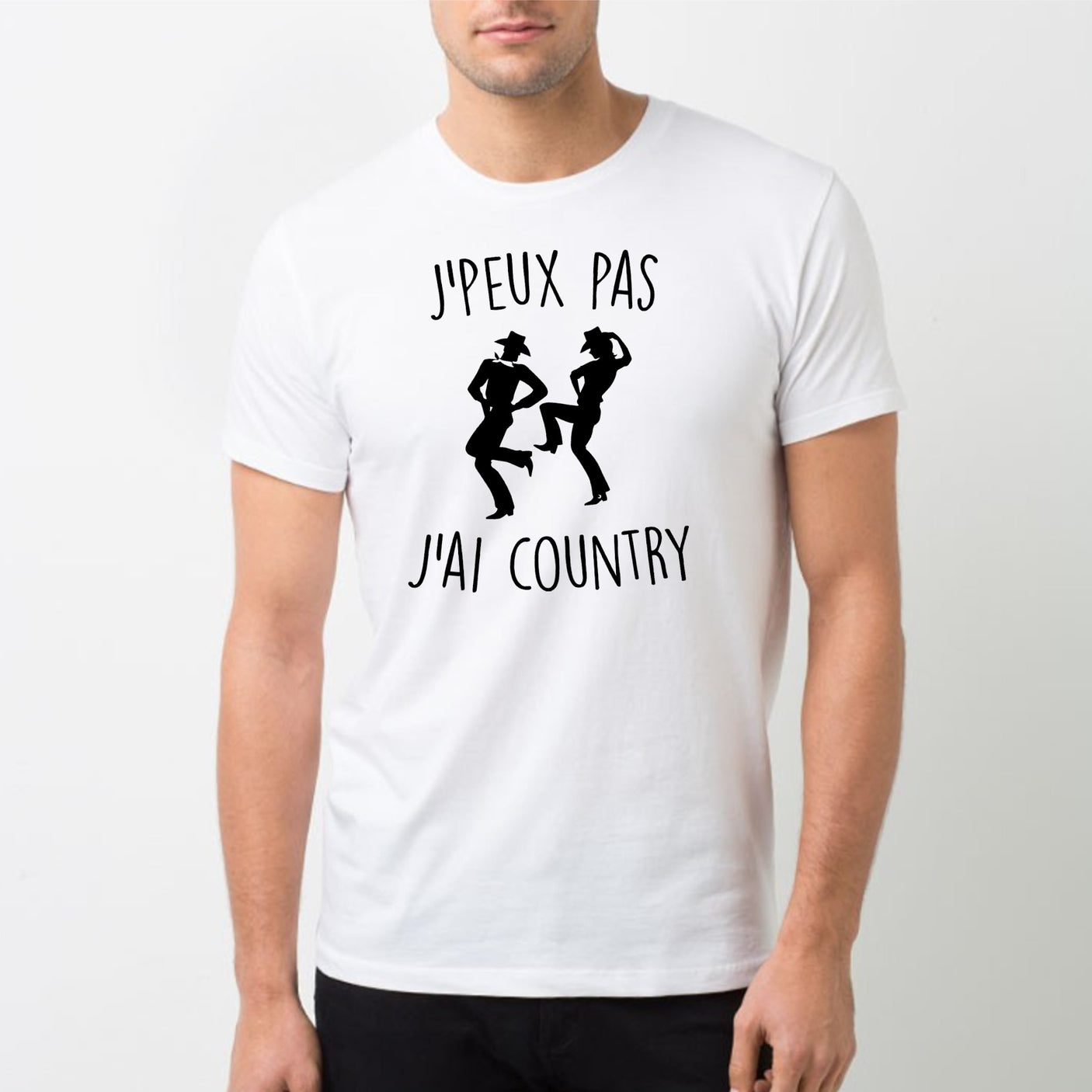 T-Shirt Homme J'peux pas j'ai country Blanc