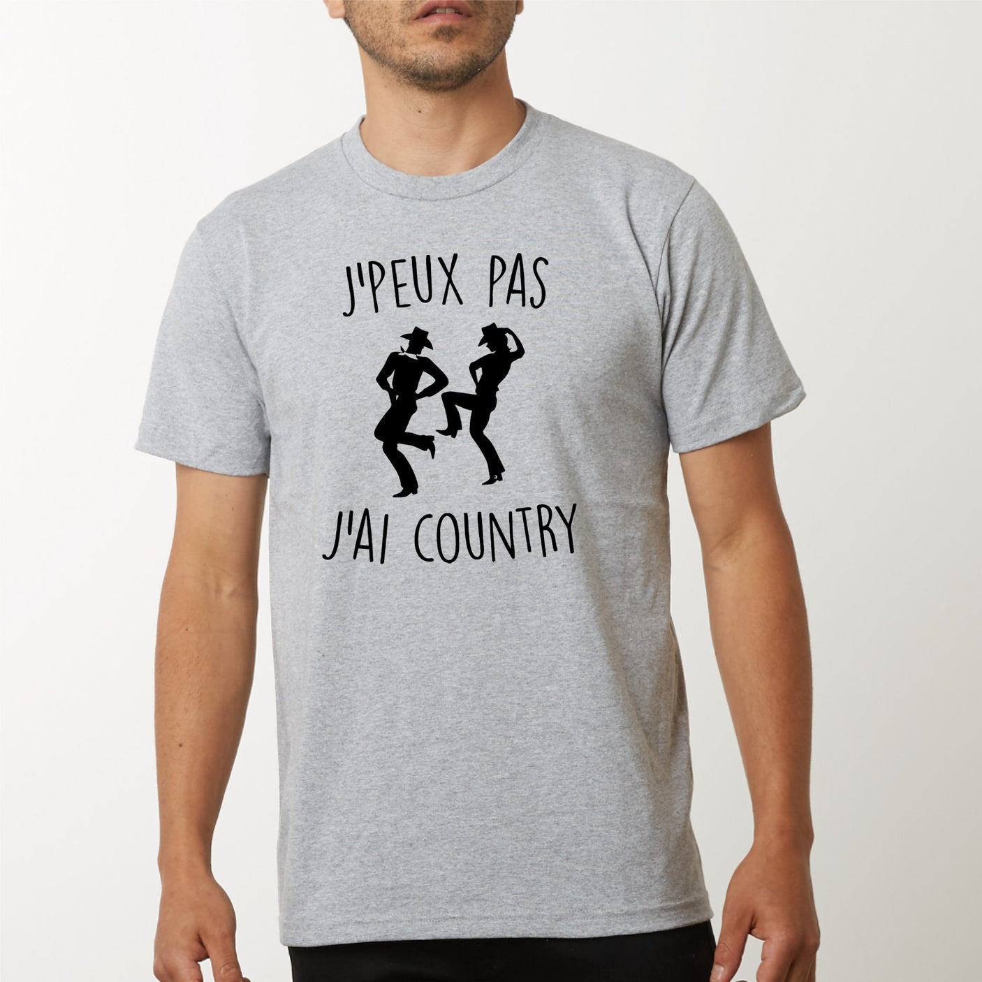 T-Shirt Homme J'peux pas j'ai country Gris