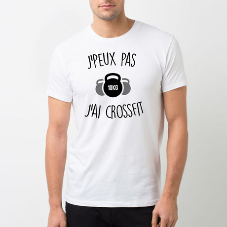 T-Shirt Homme J'peux pas j'ai crossfit Blanc