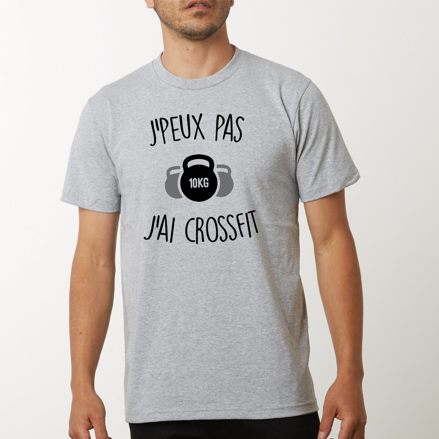 T-Shirt Homme J'peux pas j'ai crossfit Gris