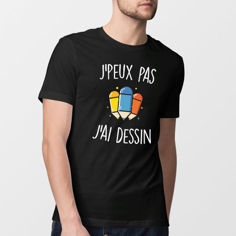 T-Shirt Homme J'peux pas j'ai dessin Noir