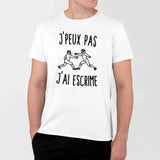 T-Shirt Homme J'peux pas j'ai escrime Blanc