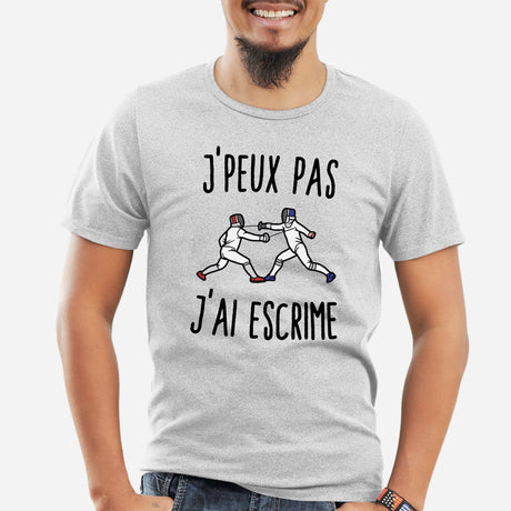 T-Shirt Homme J'peux pas j'ai escrime Gris