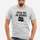 T-Shirt Homme J'peux pas j'ai Fortnite Gris