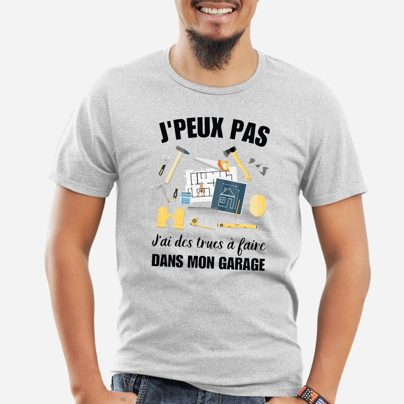 T-Shirt Homme J'peux pas j'ai garage Gris