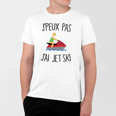 T-Shirt Homme J'peux pas j'ai jet ski Blanc