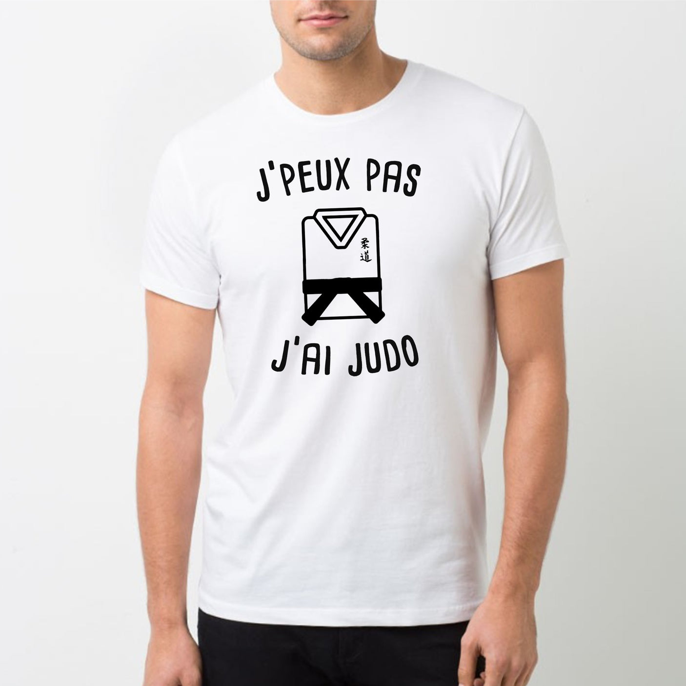 T-Shirt Homme J'peux pas j'ai judo Blanc