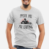 T-Shirt Homme J'peux pas j'ai karting Gris