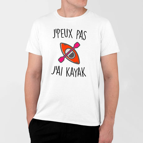 T-Shirt Homme J'peux pas j'ai kayak Blanc